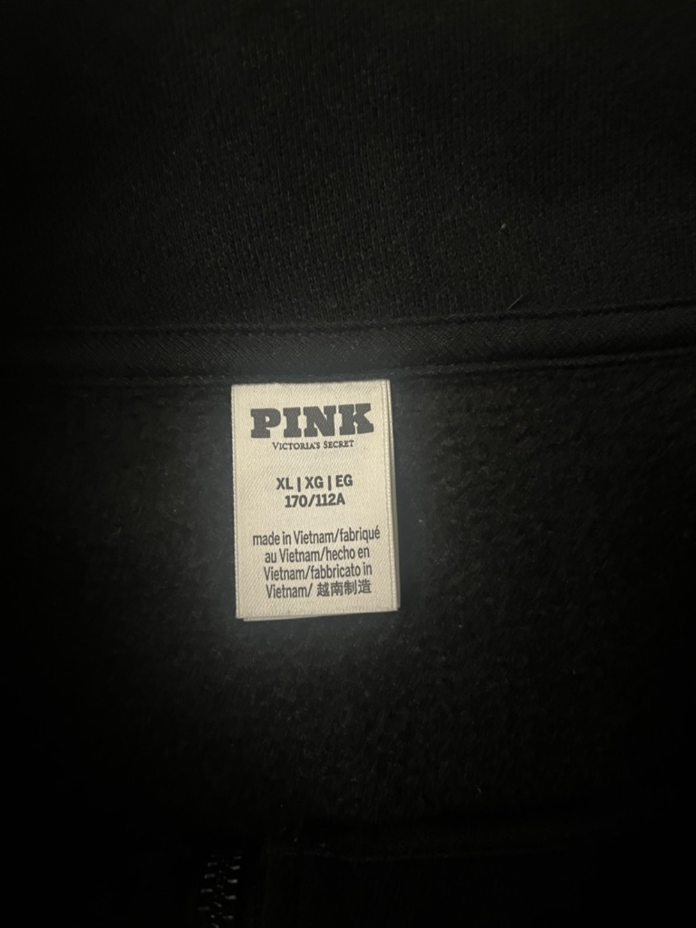 PINK Victoria's Secret Half-Zip Cropped Pullover Sweatshirt - Black - Picture 3 of 4